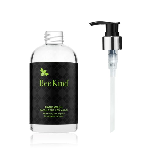 BeeKind Hand Wash Dispenser Bottle, Empty with Pump, 15.5oz/458ml